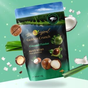 Macadamia Australia Golden Crunch Coconut Pandan 225g